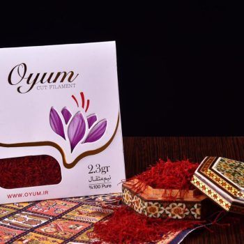 Sargol oyum saffron 2.3 gr is one of the most widely used saffrons for home use, which is available in single and 12-packs.